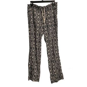 Cali 1850 Women’s Boho Pants White/Black Geo Print‎